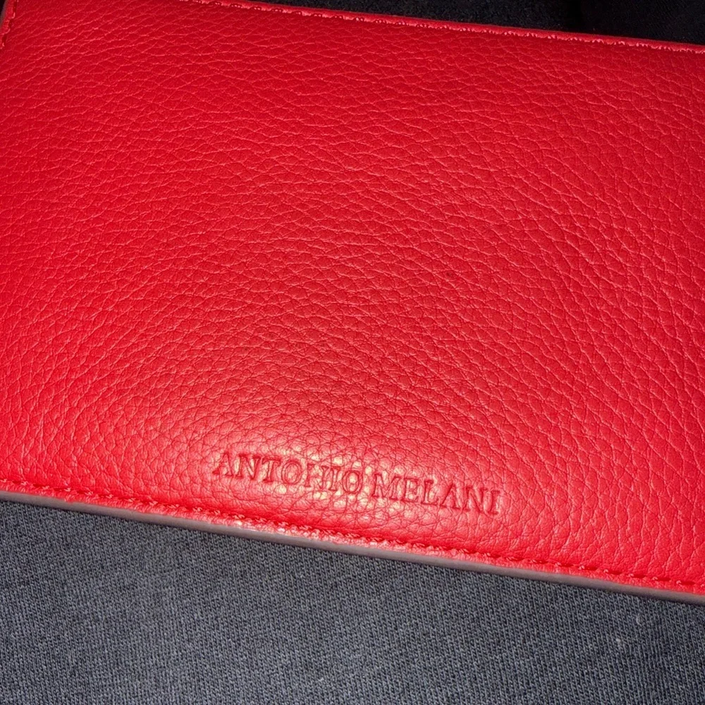 ANTONIO MELANI Vibrant Red Leather Pouch